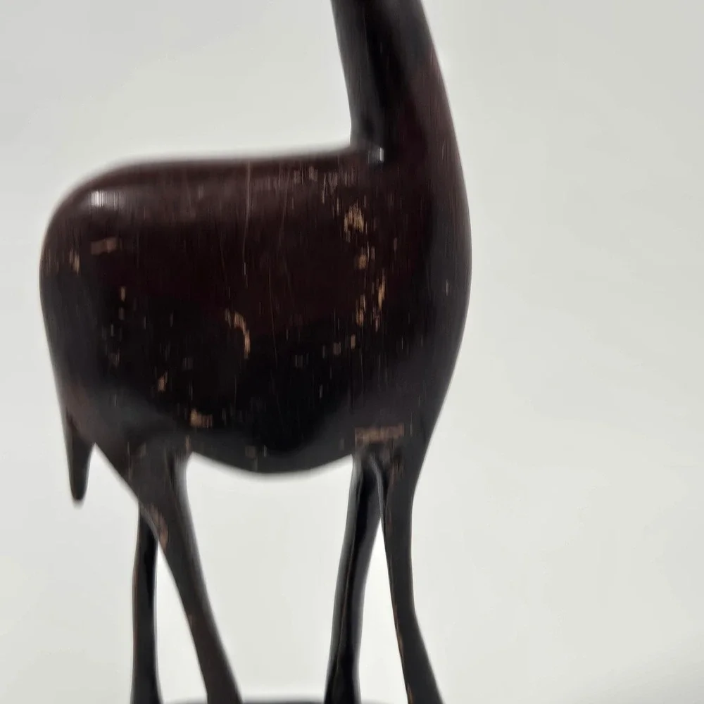 Vintage Hand Carved Ebony Wood Gazelle Statue African Antelope Folk Art Decor 13